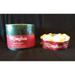 Merry Brite Candles 3-Wick Pillar & 7-Pk‎ Votives Apple Spice Vanilla NEW SEALED